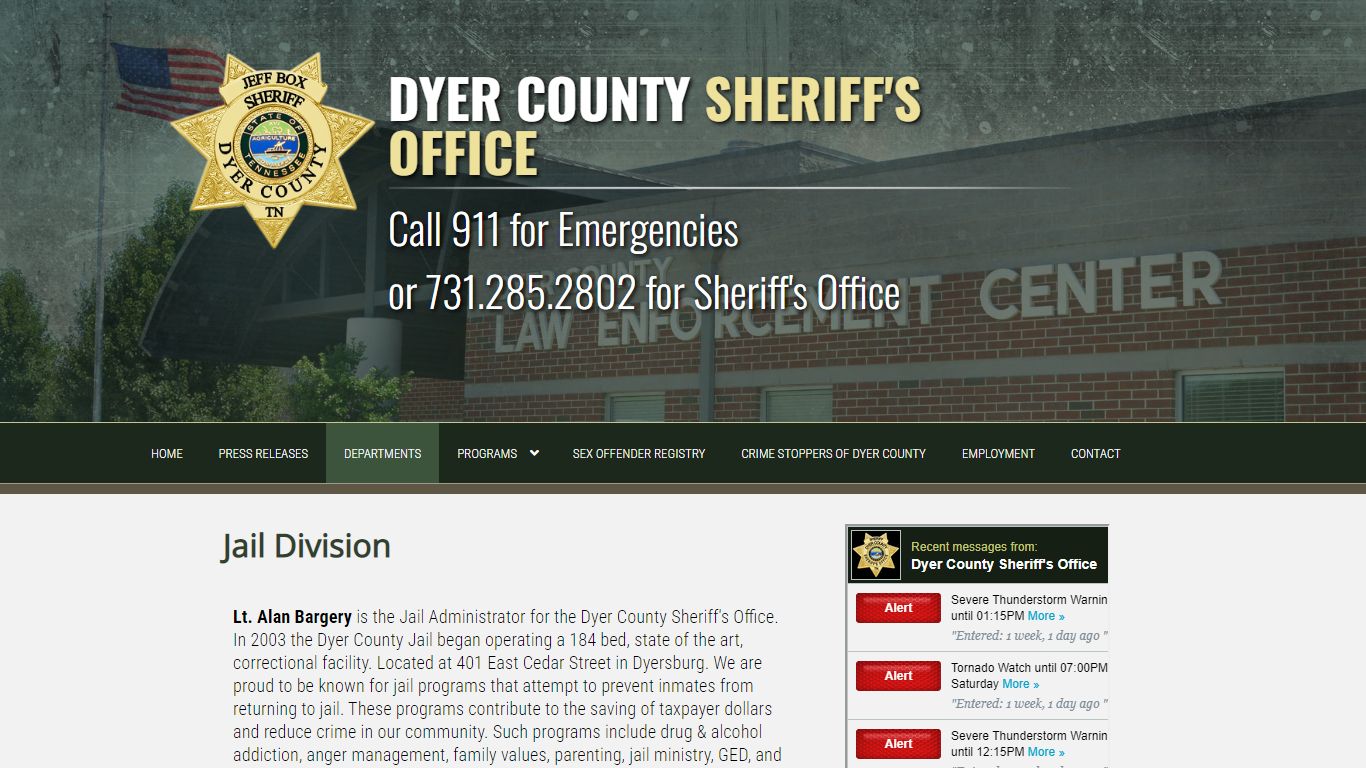 Jail Division - Dyer County Sheriff's Office - Tennessee